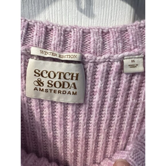 Scotch & Soda Sweater Girls Sz 16 Knotted Front Relaxed Fit Pullover Pink - Picture 4 of 8
